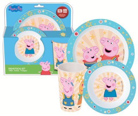 Zestaw obiadowy ŚWINKA PEPPA talerz miska kubek P:OS 22-15387-20-12