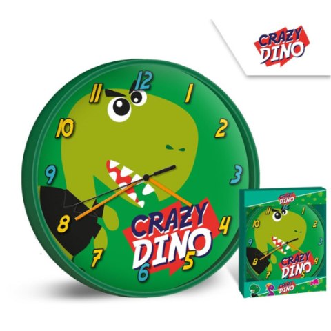 Zegar ścienny CRAZY DINO DINOZAUR śr. 25cm KIDS KL10770