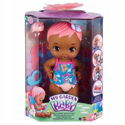 MY GARDEN BABY Lalka MOTYLEK Karmienie i Przewijanie Różowa MATTEL GYP12