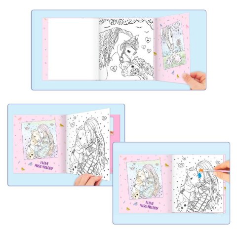 Zestaw MISS MELODY KONIE Książka Kolorowanka Watercolour DEPESCHE 12576