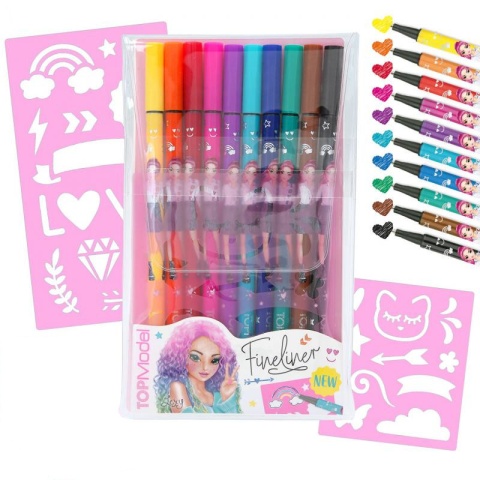 Zestaw Cienkopisów z szablonami TOP MODEL Cienkopisy DEPESCHE 11500