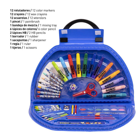 Zestaw do kolorowania SONIC PRIME 51el. Walizka CERDA 2700000816