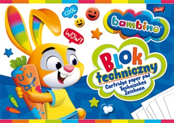 BAMBINO Blok techniczny A4 10k Biały MAJEWSKI 001550