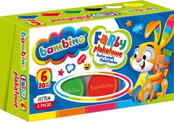 BAMBINO Farby Plakatowe 6 kolorów 20ml MAJEWSKI 001598