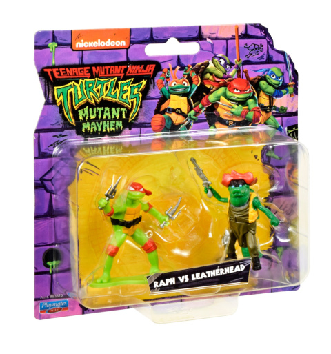 WOJOWNICZE ŻÓŁWIE NINJA Figurka RAPH vs LEATHERHEAD Zmutowany Chaos 5cm PLAYMATES 83314