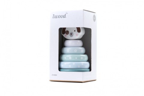 Drewniana Piramidka PIESEK Pastelowy Sorter IWOOD Z1008A