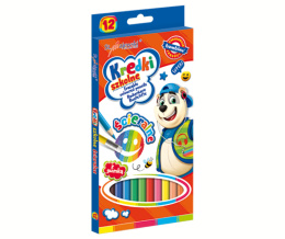 Kredki Szkolne BAMBINO Ścieralne 12 Kolorów MAJEWSKI 628665