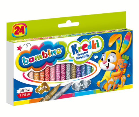 Kredki świecowe BAMBINO 24 Kolorów Szkolne MAJEWSKI 000218