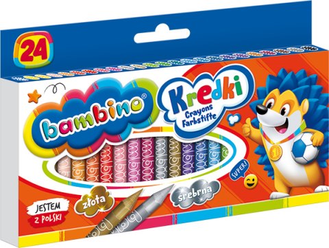 Kredki świecowe BAMBINO 24 Kolorów Szkolne MAJEWSKI 000218