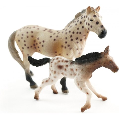 Zestaw JOLLY HORSES Quarter Horse Koń KNABSTRUPER ze źrebakiem i płotem PIROX JHPV1