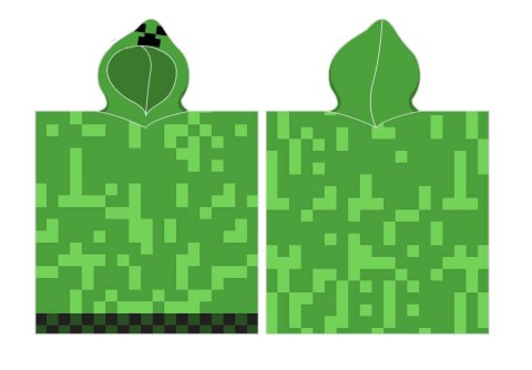 Ponczo Poncho ręcznik MINECRAFT dla dzieci 50x115 kaptur CARBOTEX MC044