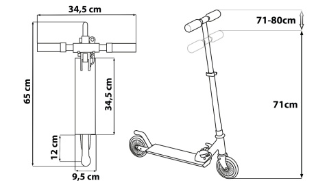 Hulajnoga dwukołowa MYSZKA MICKEY MOUSE składana 120mm SEVEN 59994