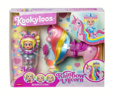 Zestaw Figurka KOOKYLOOS RAINBOW UNICORN Laleczka IRIS + Jednorożec RAINBOW BOX PKLSP104IN130