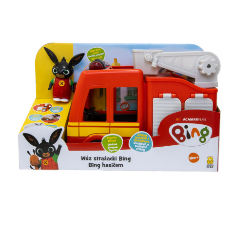 BING Zestaw Pojazd STRAŻ POŻARNA + Figurka GOLDEN BEAR 3651