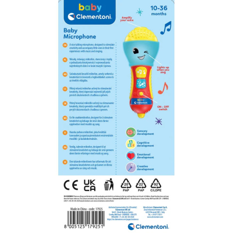 Muzyczny Mówiący MIKROFON Edukacyjny CLEMENTONI 17925
