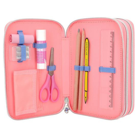 Piórnik TOP MODEL CEKINOWE SERCE Potrójny z wyposażeniem DEPESCHE 12950