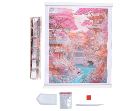 CRYSTAL ART Plakat Mozaika Diamentowa KWITNĄCA WIŚNIA 35x45cm EPEE CAS-040L