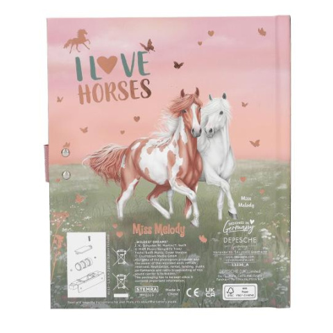 Pamiętnik na kod z dźwiękiem MISS MELODY Konie DEPESCHE 13236