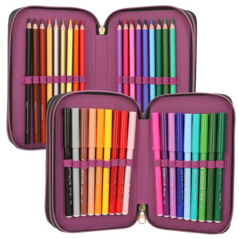 Piórnik TOP MODEL REBEL KITTY Potrójny z wyposażeniem DEPESCHE 13017