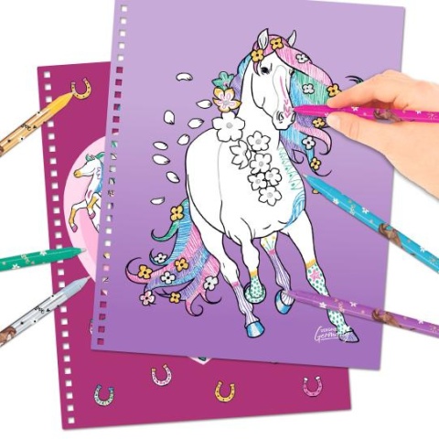 Zestaw kreatywny MISS MELODY GLITTER HORSES Stwórz swoje błyszczące konie DEPESCHE 12931