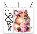 Kubek CAPIBARA KAPIBARA 600ml Tumbler ze słomką + Personalizowany IMIĘ PREZENT