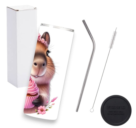 Kubek CAPIBARA KAPIBARA 600ml Tumbler ze słomką + Personalizowany IMIĘ PREZENT