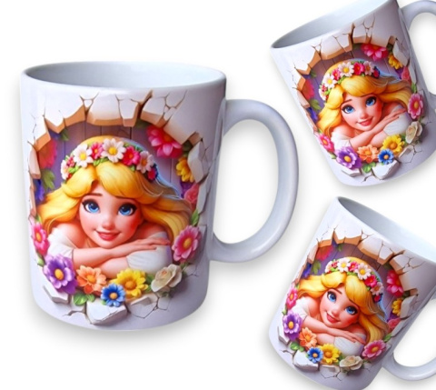Kubek Ceramiczny ROSZPUNKA KSIĘŻNICZKA DISNEY 330ml dla dzieci PREZENT w pudełku