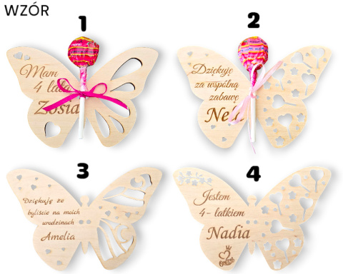 MOTYLEK na LIZAKA Upominek dla gości na Urodziny do Przedszkola Pamiątka Prezent
