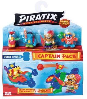 PIRATIX Zestaw Figurek SHARK TREASURE CAPTAIN PACK Łódź Katapulta Figurka MAGIC BOX PPX2B616IN00