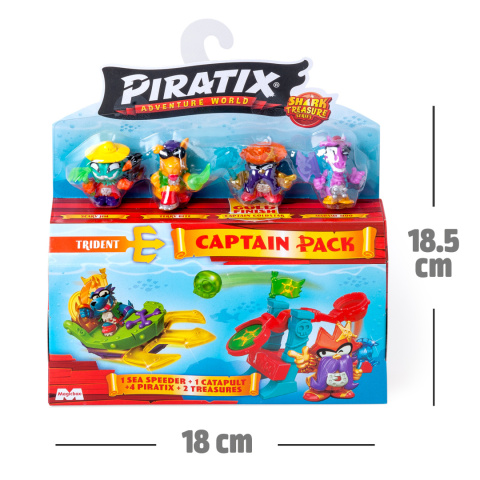 PIRATIX Zestaw Figurek SHARK TREASURE CAPTAIN PACK Łódź Katapulta Figurka MAGIC BOX PPX2B616IN00