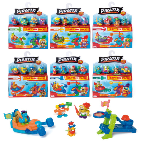 PIRATIX Zestaw Figurek SHARK TREASURE CAPTAIN PACK Łódź Katapulta Figurka MAGIC BOX PPX2B616IN00