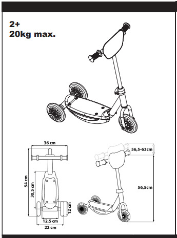 Hulajnoga trzykołowa PSI PATROL SKYE dla dzieci do 20 kg 120mm