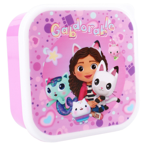 ZESTAW Śniadaniówka KOCI DOMEK GABI lunch box Pudełko Śniadaniowe 3szt. VADOBAG 582-00599