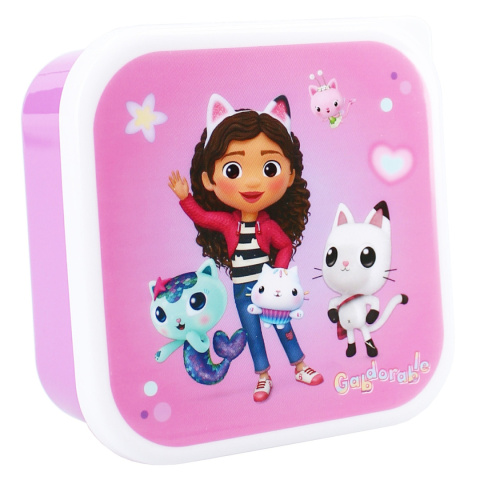 ZESTAW Śniadaniówka KOCI DOMEK GABI lunch box Pudełko Śniadaniowe 3szt. VADOBAG 582-00599