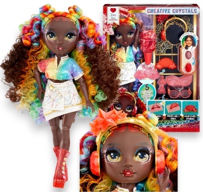 RAINBOW HIGH CREATIVE CRYSTALS Lalka IRIS BOW + akcesoria MGA 121381EUC