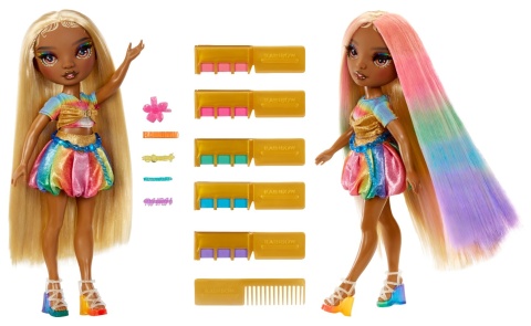 RAINBOW HIGH HAIR CHALK & STYLE GOLD Lalka MELINE LUXE + akcesoria MGA 526797EUC