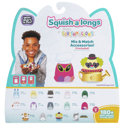 SQUISHMALLOWS Zestaw Figurek SQUISH A LONGS Figurka Niespodzianka 14pak s2 JAZWARES SQAL0030