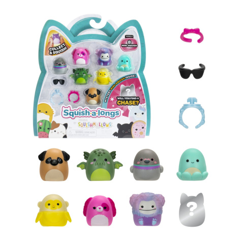 SQUISHMALLOWS Zestaw Figurek SQUISH A LONGS Figurka Niespodzianka 8pak s2 JAZWARES SQAL0024