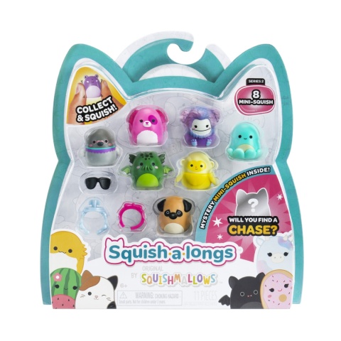 SQUISHMALLOWS Zestaw Figurek SQUISH A LONGS Figurka Niespodzianka 8pak s2 JAZWARES SQAL0024