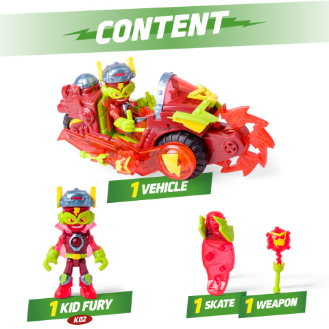 SUPERTHINGS Zestaw KAZOOM POWER POJAZD BOJOWY KID FURY FIGURKA MAGIC BOX PSTSP116IN200