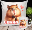 ZESTAW KUBEK I PODUSZKA CAPIBARA KAPIBARA PREZENT + IMIĘ wz4 Lenka