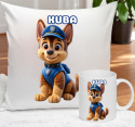 ZESTAW KUBEK I PODUSZKA PSI PATROL CHASE PREZENT + IMIĘ