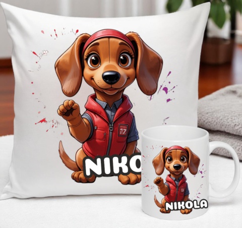 ZESTAW KUBEK I PODUSZKA PSI PATROL LIBERTY PREZENT + IMIĘ