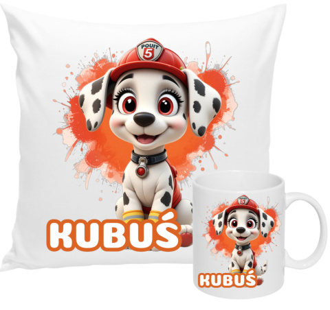 ZESTAW KUBEK I PODUSZKA PSI PATROL MARSHALL PREZENT + IMIĘ