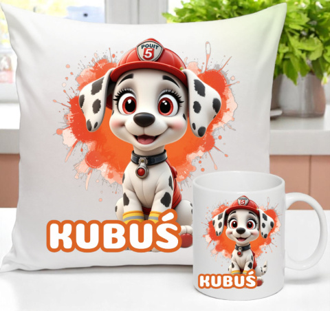 ZESTAW KUBEK I PODUSZKA PSI PATROL MARSHALL PREZENT + IMIĘ