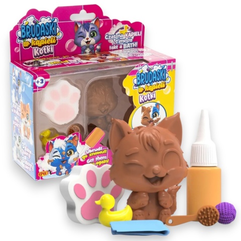 BRUDASKI W KĄPIELI KOTKI Kotek KARMELEK + BŁOTKO + AKCESORIA