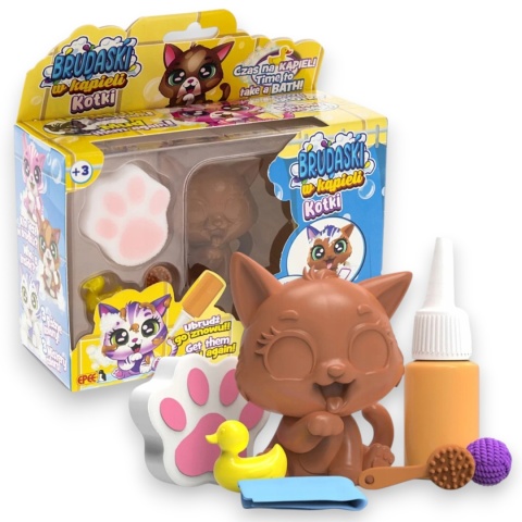 BRUDASKI W KĄPIELI KOTKI Kotek RÓZIA + BŁOTKO + AKCESORIA