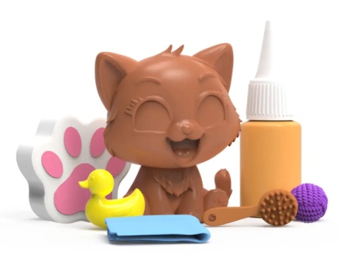 BRUDASKI W KĄPIELI KOTKI Kotek TYTUS + BŁOTKO + AKCESORIA