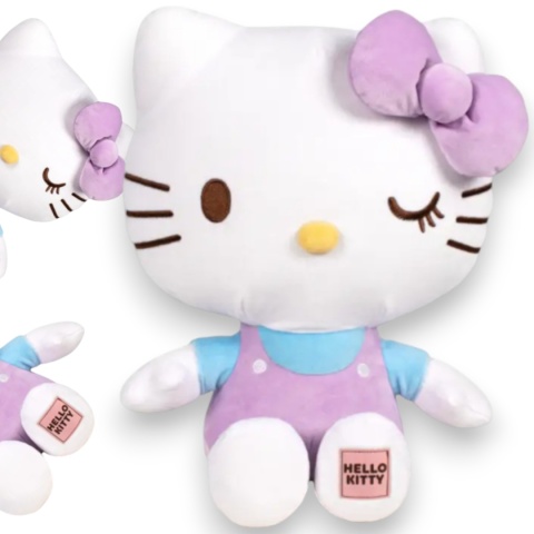 HELLO KITTY Maskotka HELLO KITTY FIOLEOTWY z naszywką Pluszak Przytulanka Macedonia 20cm