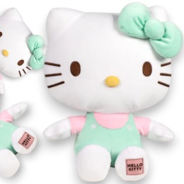 HELLO KITTY Maskotka HELLO KITTY ZIELONY z naszywką Pluszak Przytulanka Macedonia 20cm